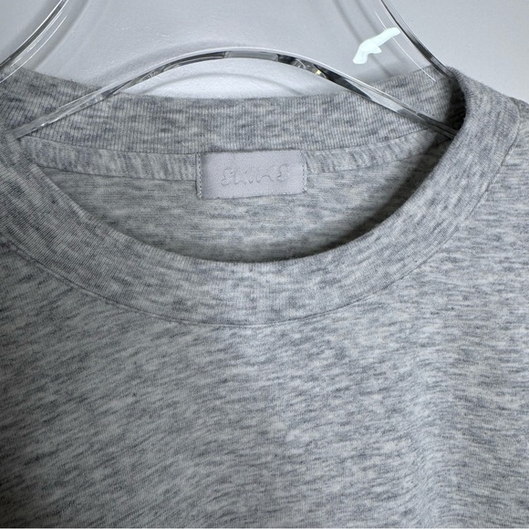 Skims Women's Boyfriend Long Sleeve T-shirt Tee Light Heather Grey Size Small - Picture 5 of 8